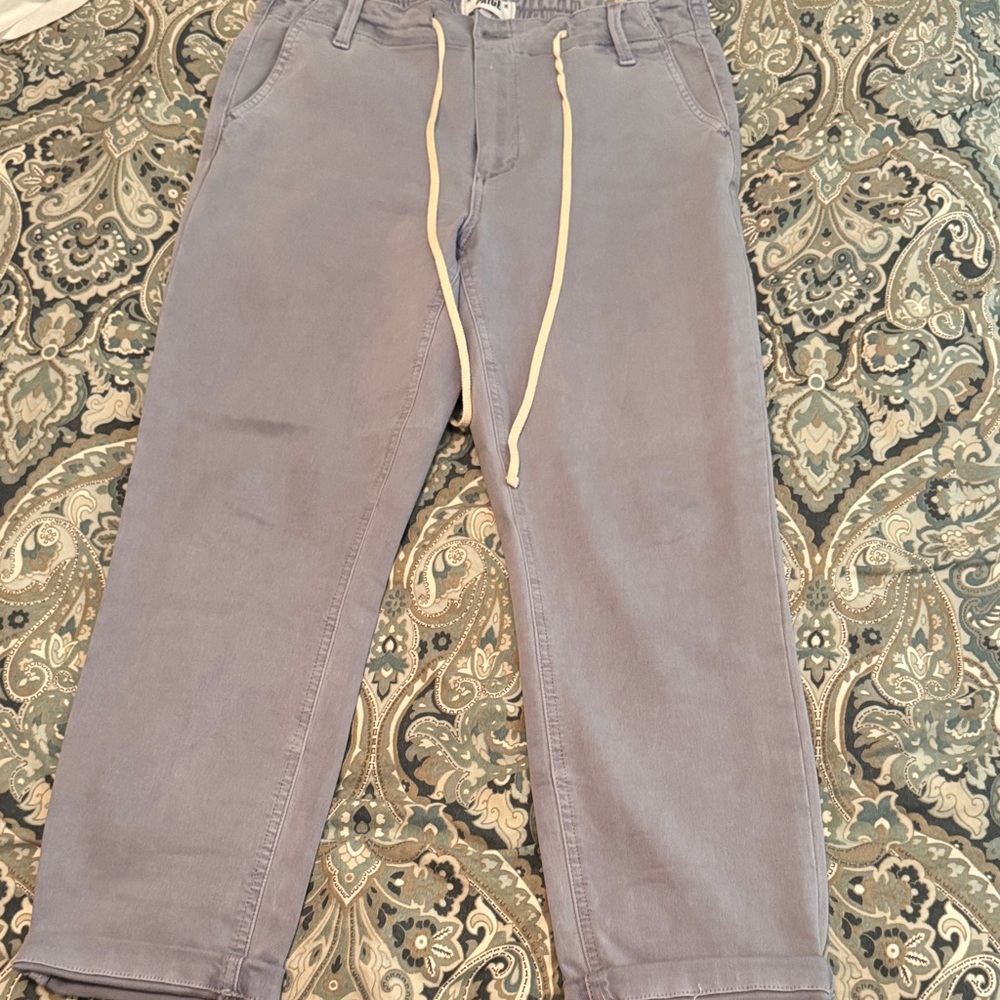 PAIGE Women's Straight Leg Pants in Light Gray